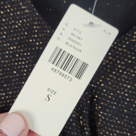 Anthropologie If By Sea gold glitter thread detail surplice faux wrap blouse NWT - Picture 8 of 10